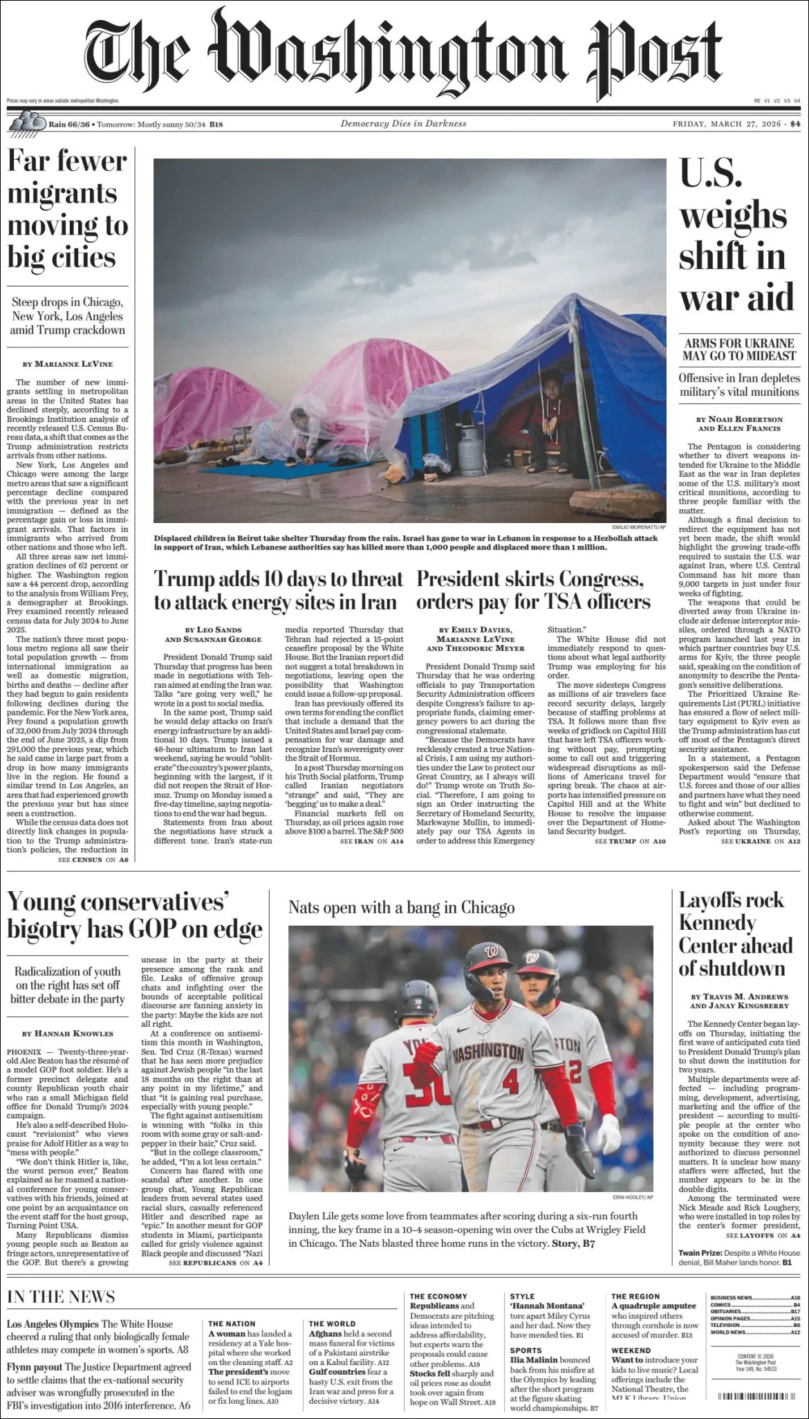 Portada de The Washington Post