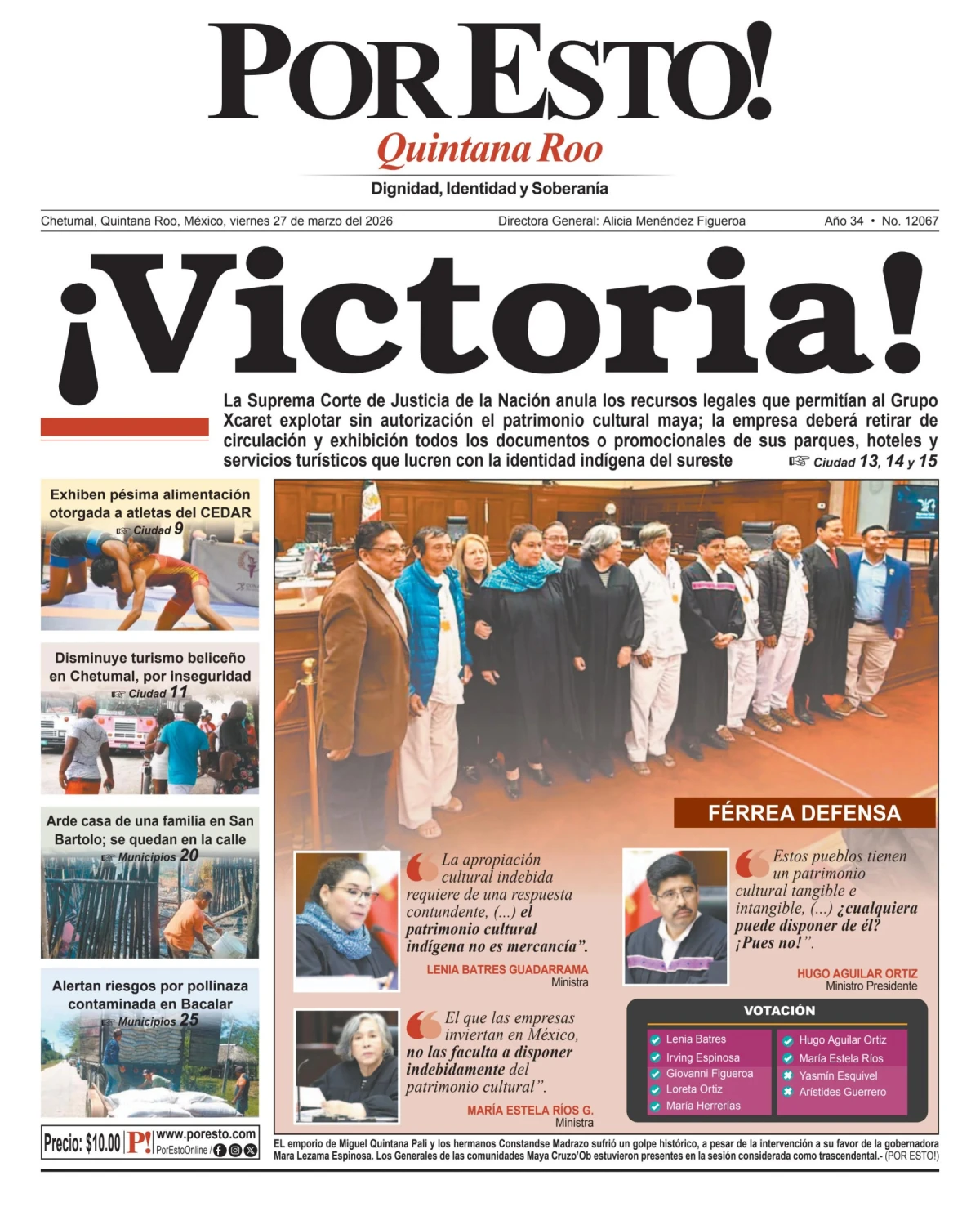 Portada de Por Esto (quintana Roo Chetumal)