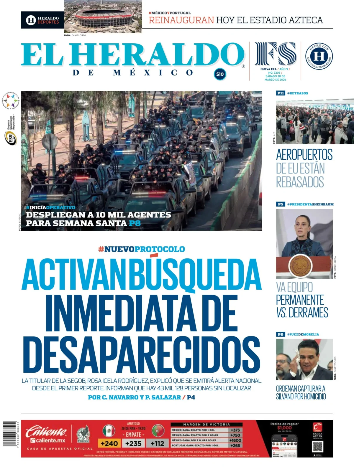 Portada de El Heraldo de Mexico