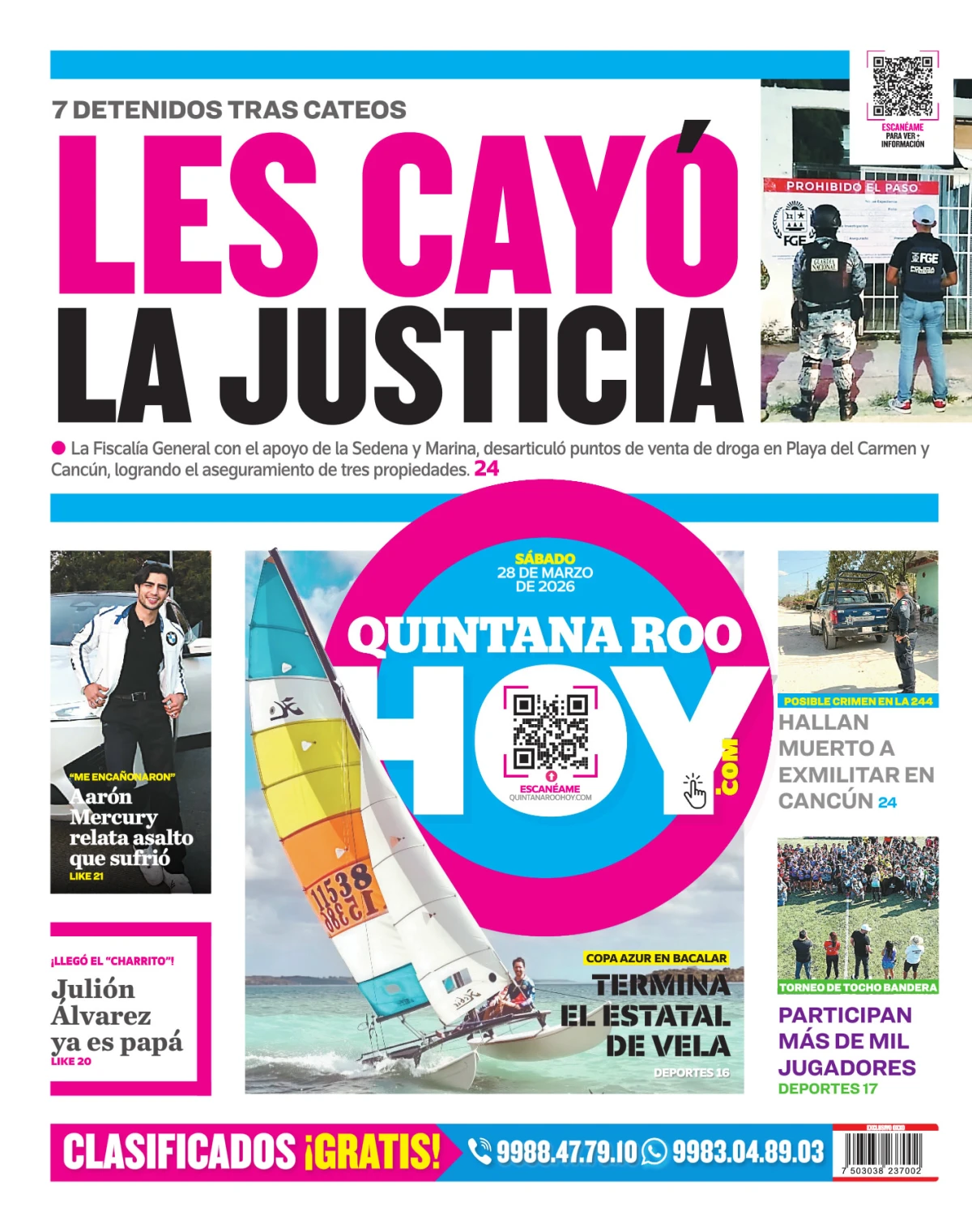 Portada de Quintana Roo Hoy (contraportada)
