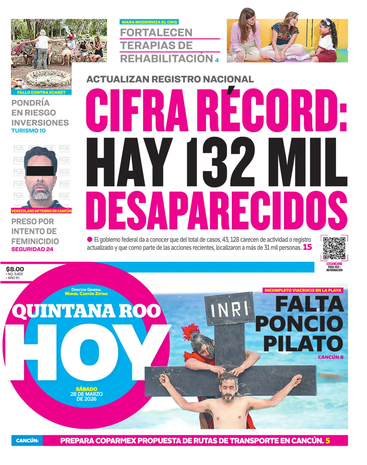 Portada de Quintana Roo Hoy (portada)