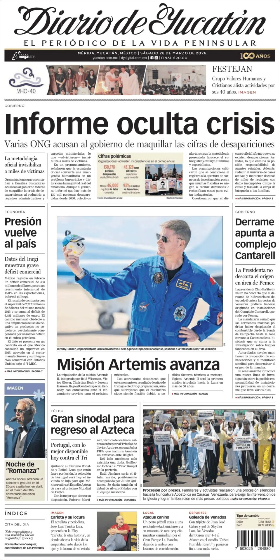 Portada de Diario de Yucatán