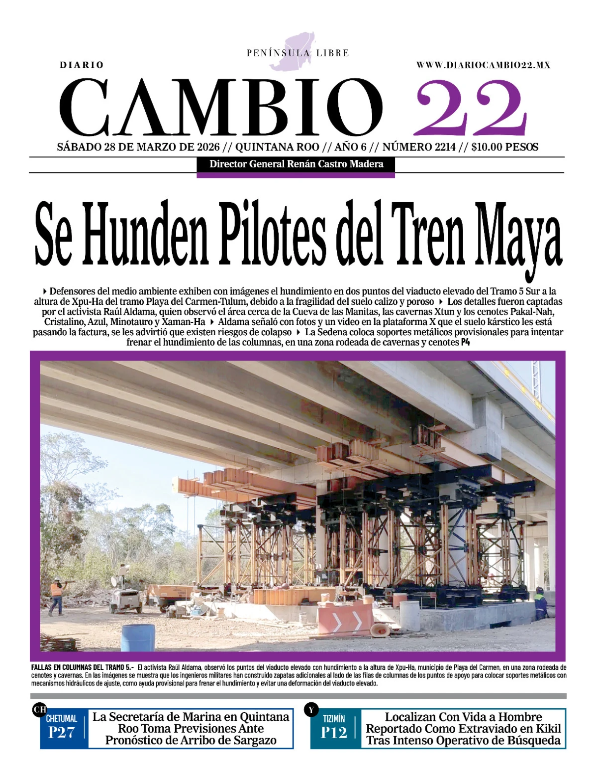 Portada de Diario Cambio 22 (portada)