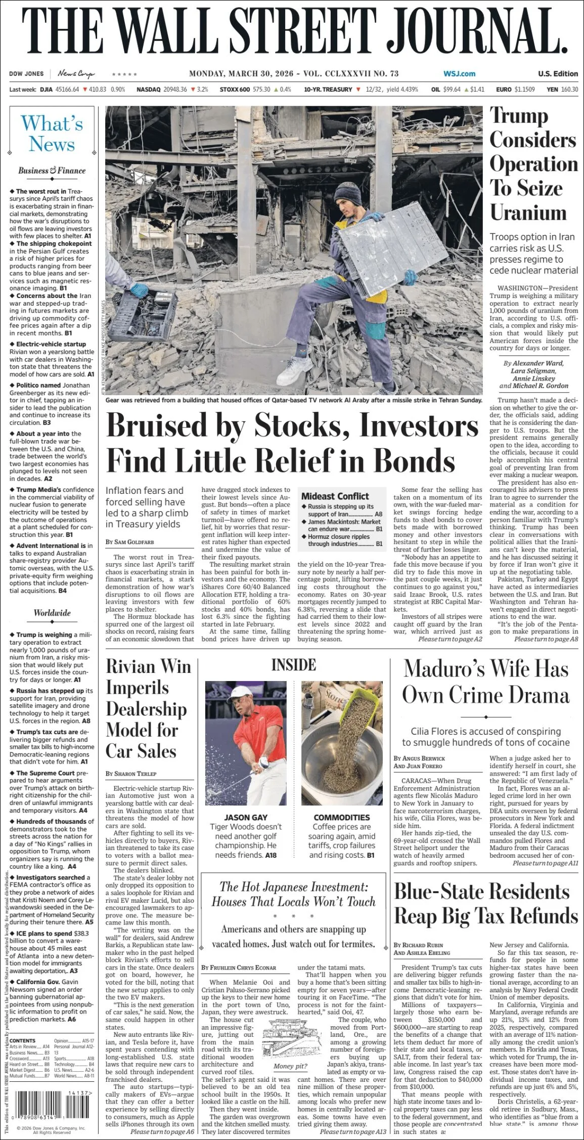 Portada de The Wall Street Journal
