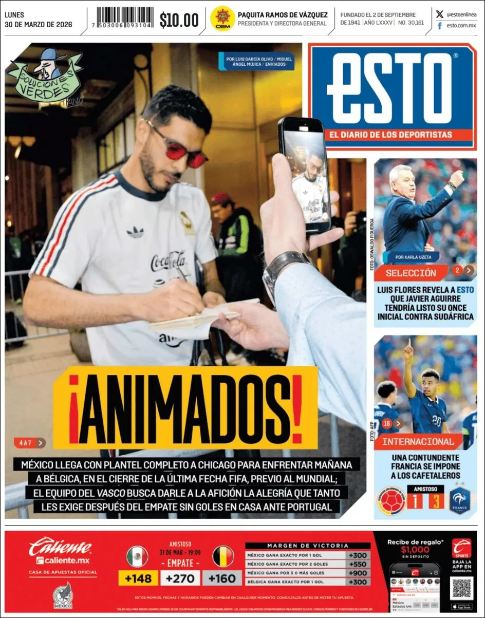 Portada de Esto del lunes, 30 de marzo de 2026