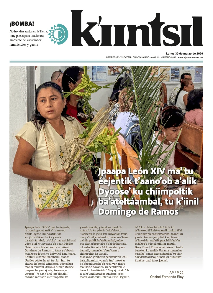 Portada de La Jornada - Kiintsil del lunes, 30 de marzo de 2026