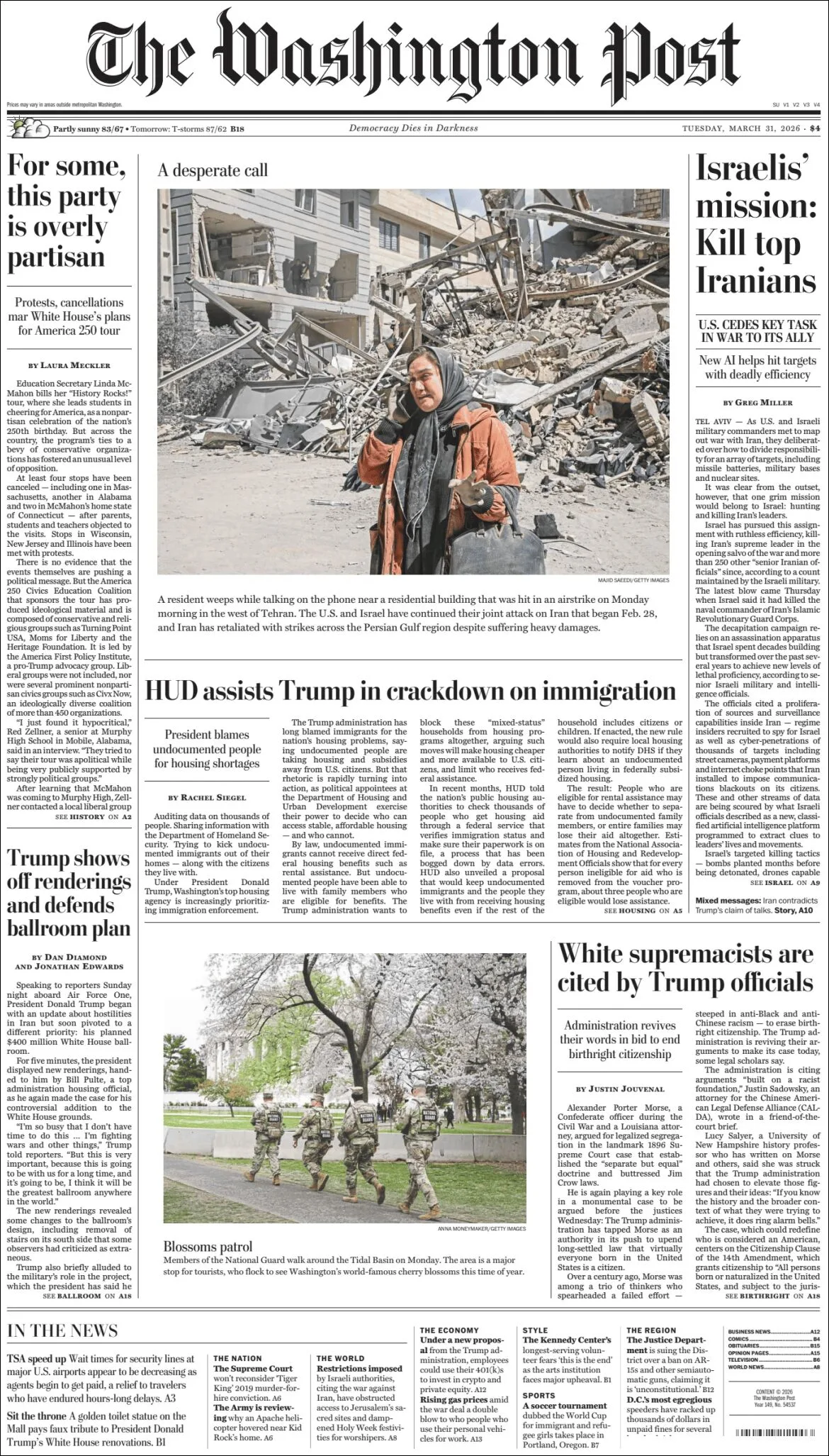 Portada de The Washington Post