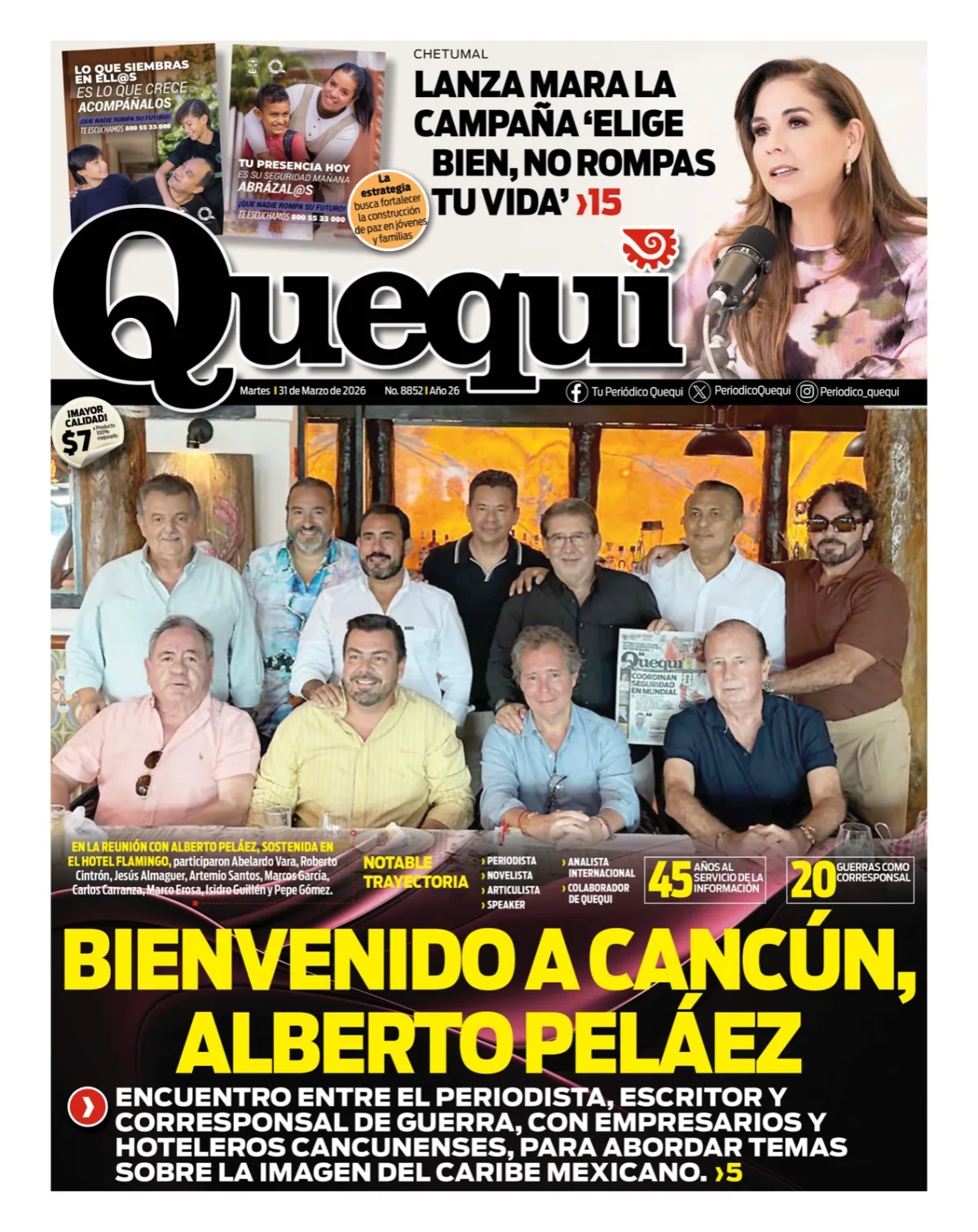 Portada de Quequi del martes, 31 de marzo de 2026