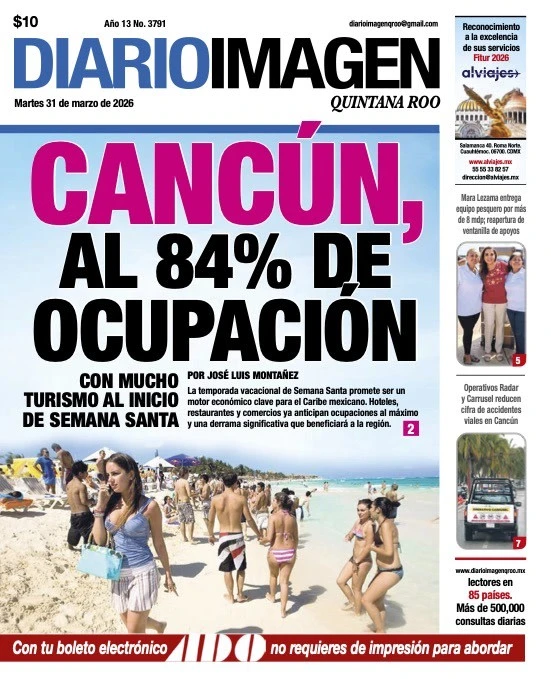 Portada de Diario Imagen Quintana Roo del martes, 31 de marzo de 2026