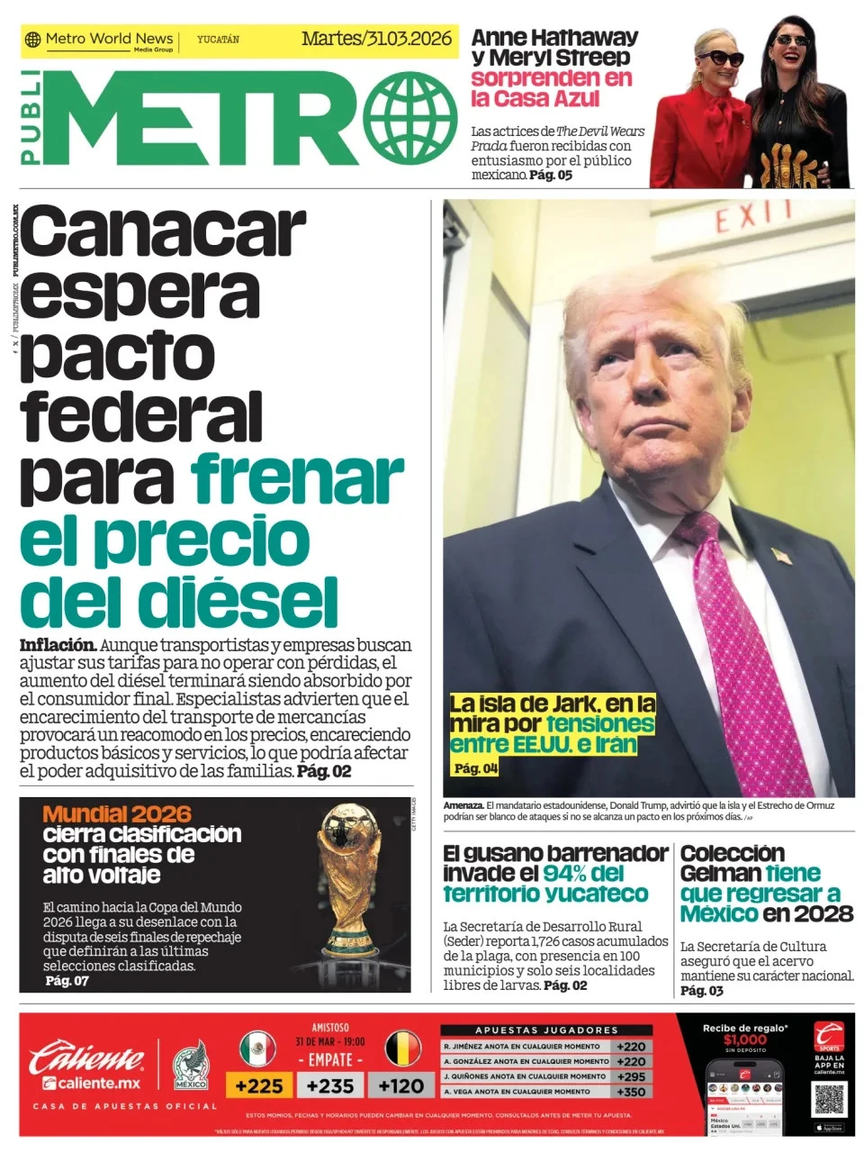 Portada de Publimetro Merida del martes, 31 de marzo de 2026