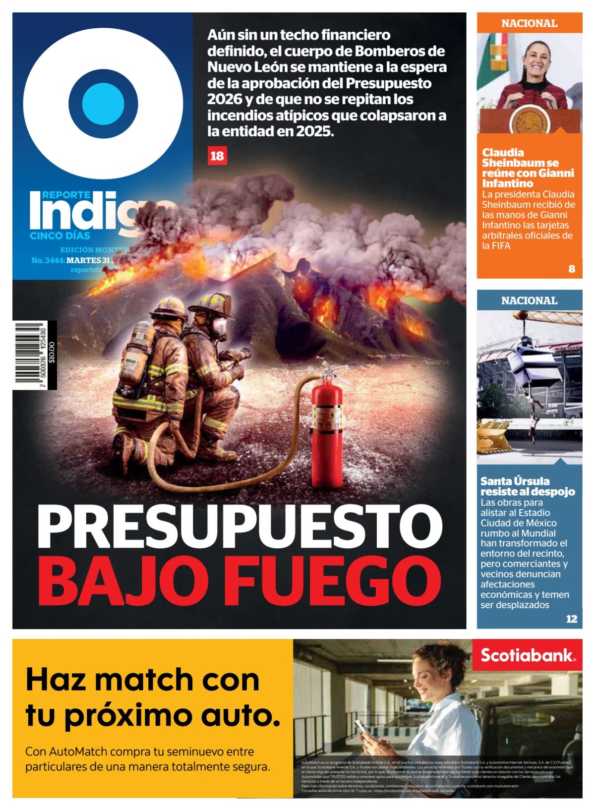 Portada de Reporte Indigo Monterrey del martes, 31 de marzo de 2026