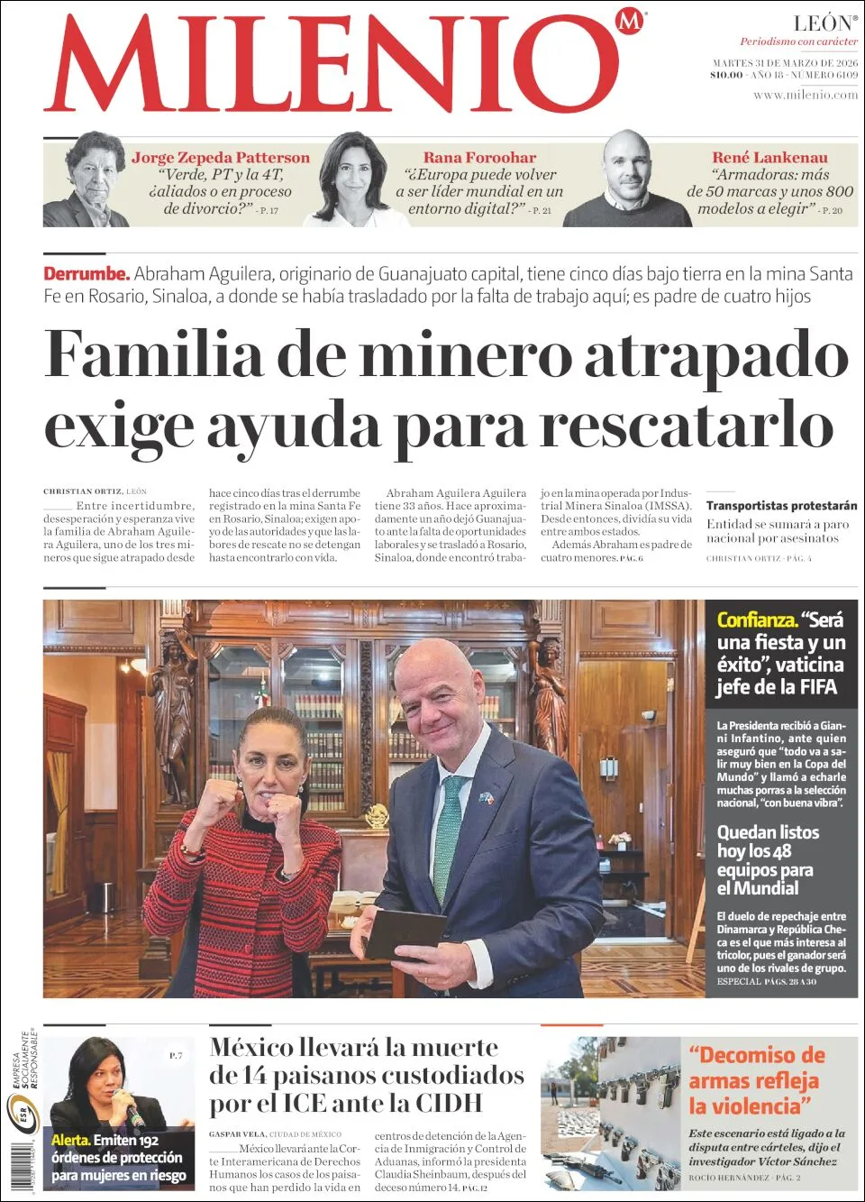 Portada de Milenio Leon del martes, 31 de marzo de 2026