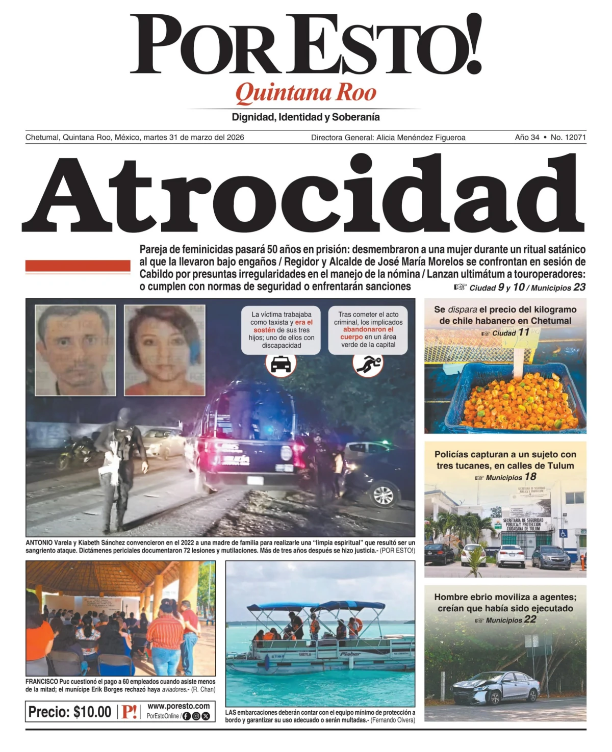 Portada de Por Esto (quintana Roo Chetumal)