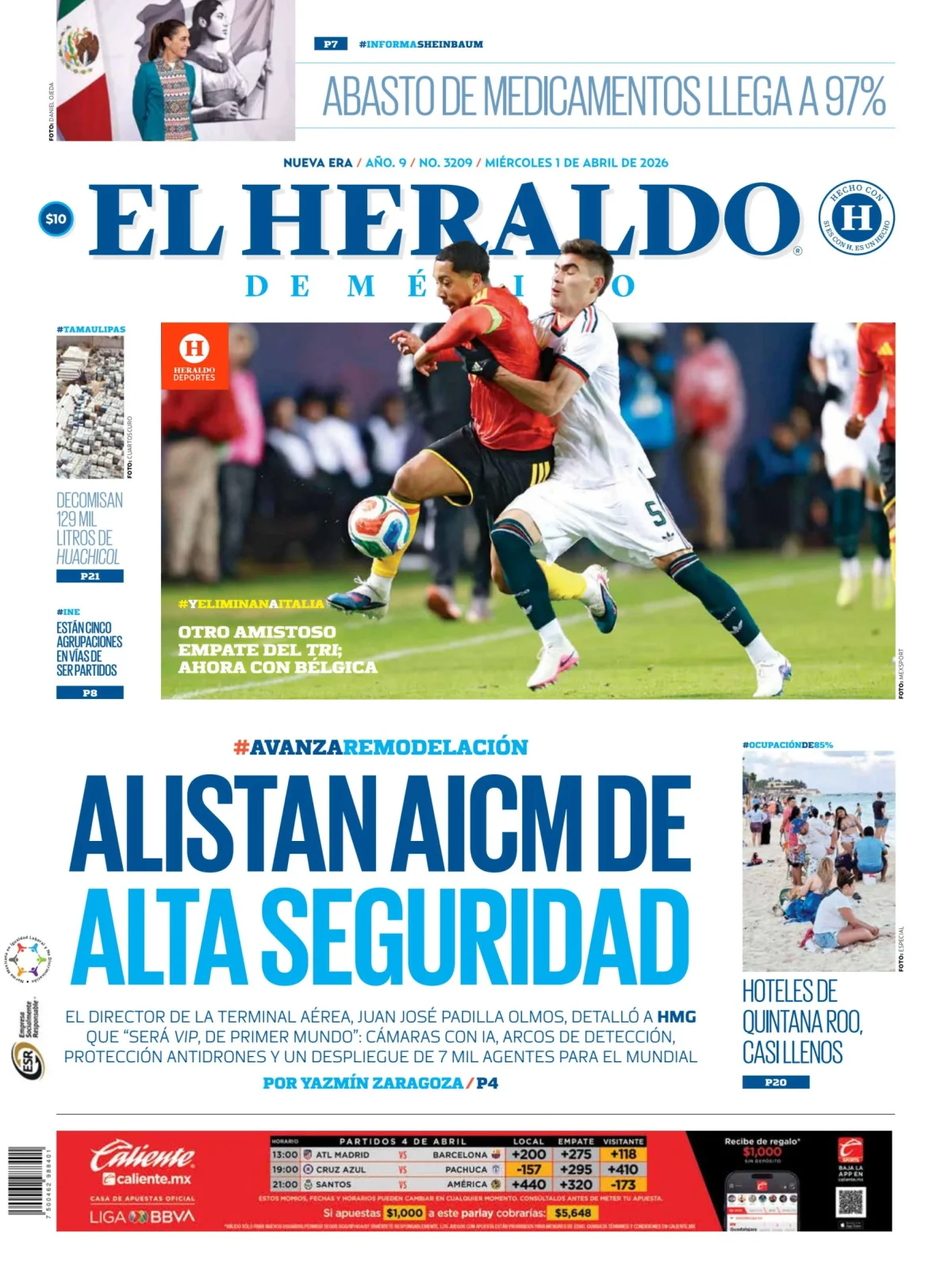 Portada de El Heraldo de Mexico