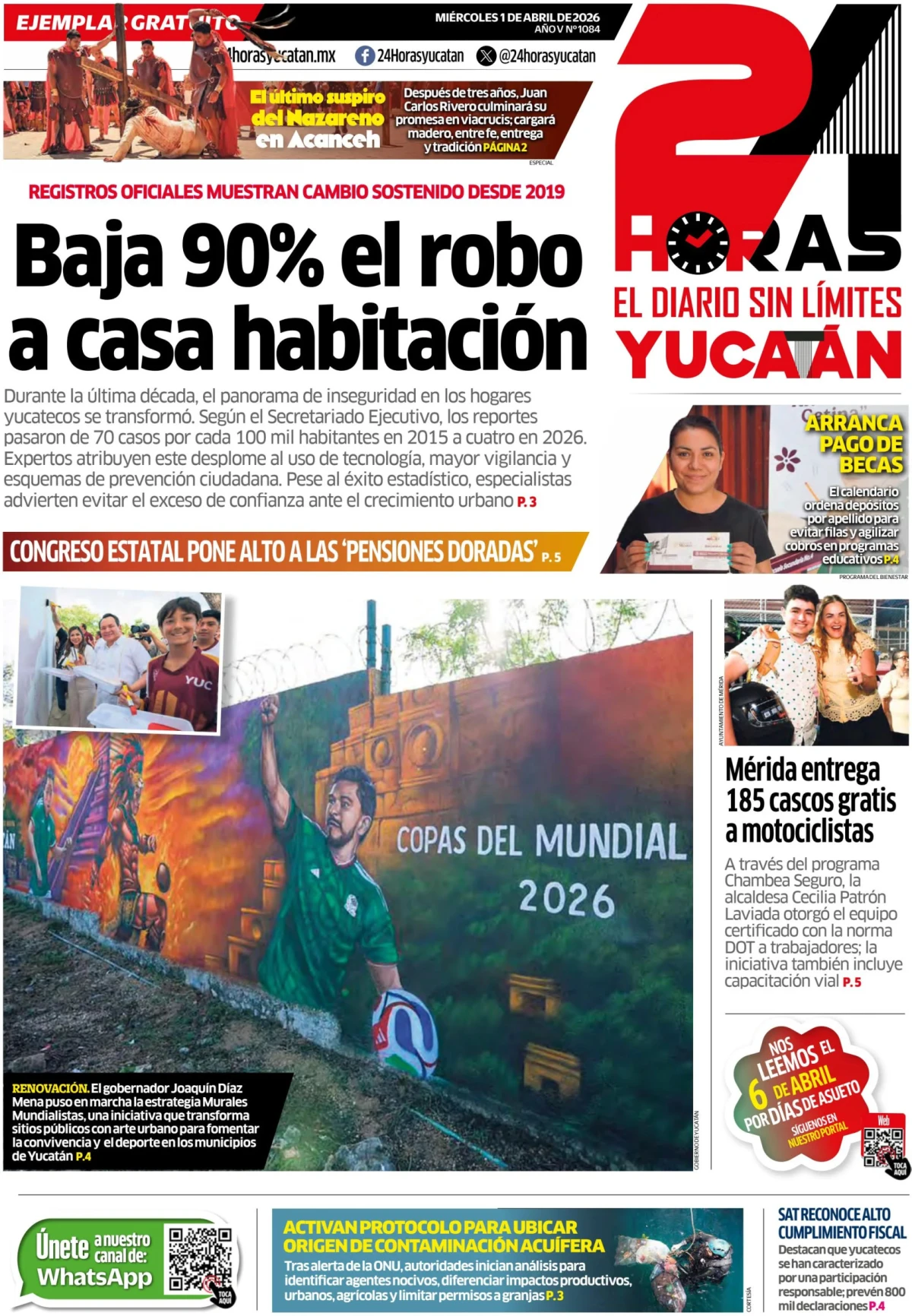 Portada de 24 Horas Yucatan del 2026-04-01