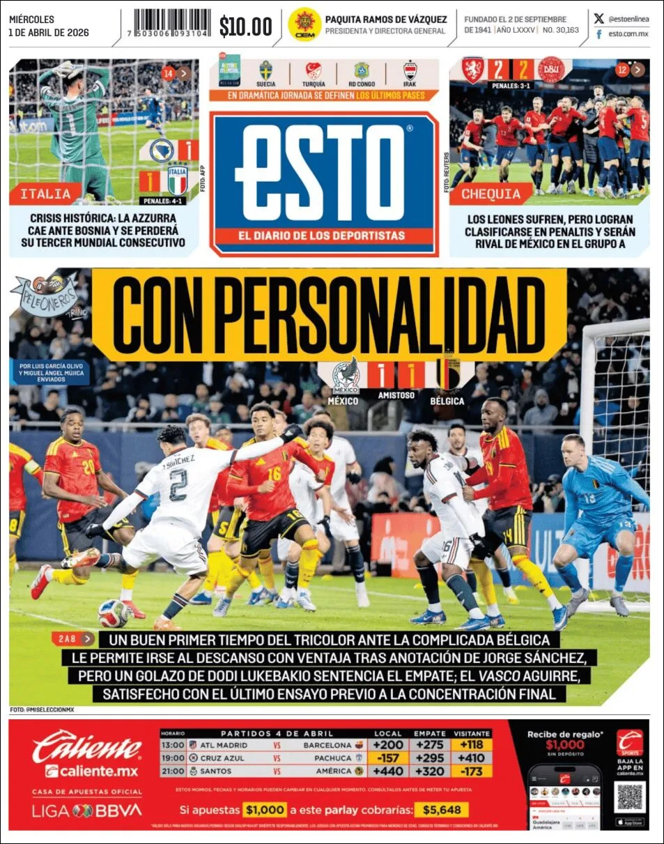Portada de Esto del miércoles, 1 de abril de 2026