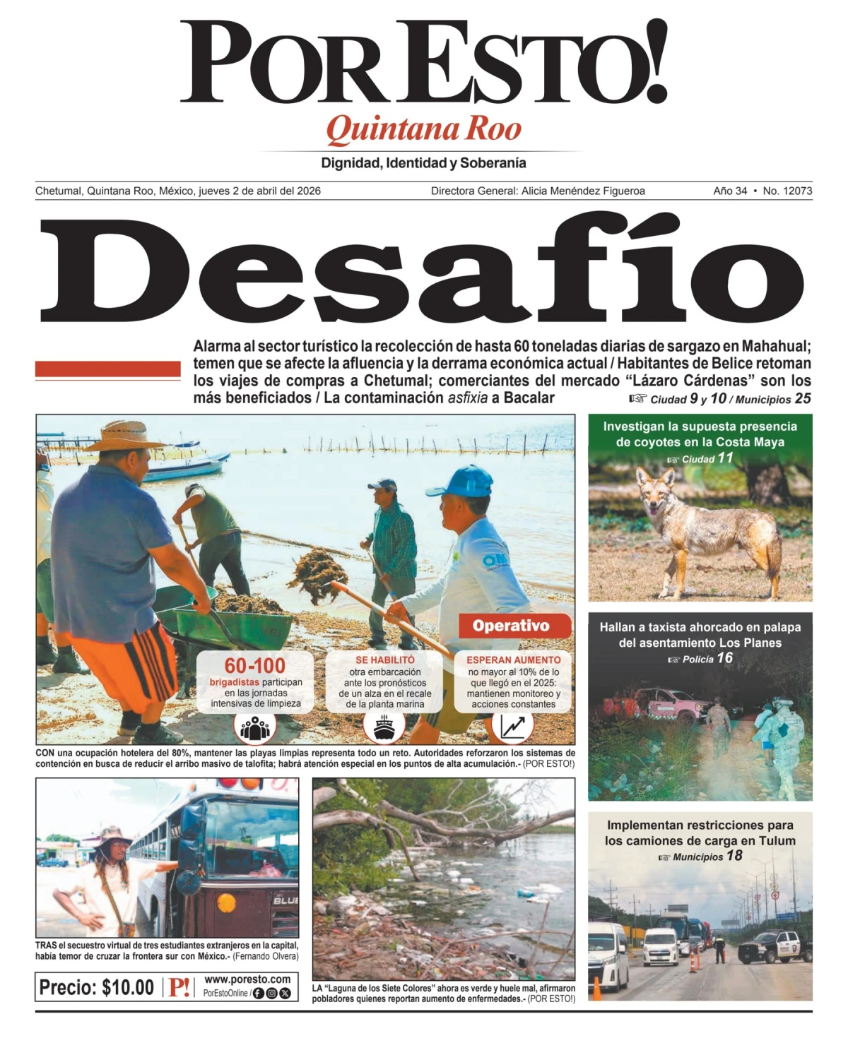 Portada de Por Esto (quintana Roo Chetumal)