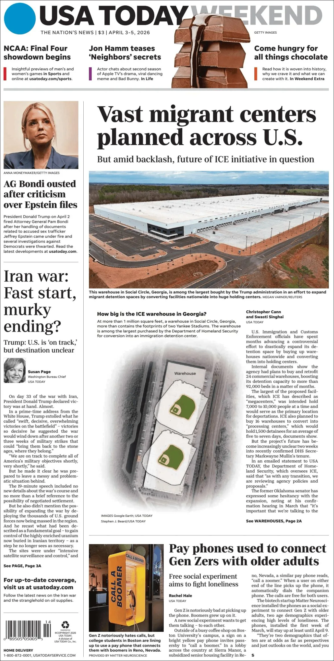 Portada de Usa Today