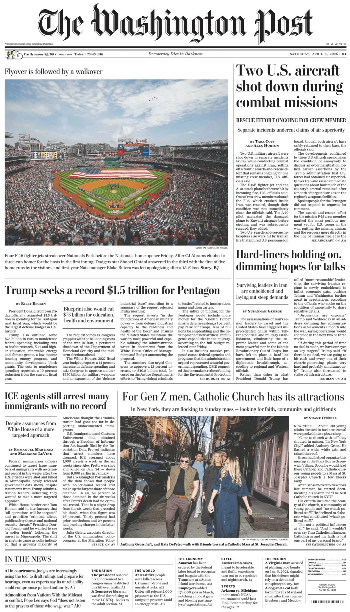 Portada de The Washington Post