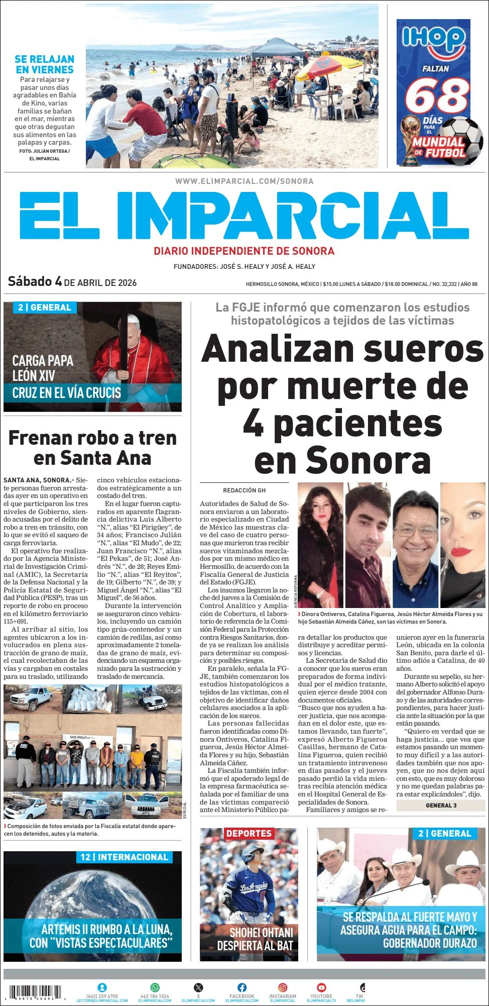 Portada de El Imparcial