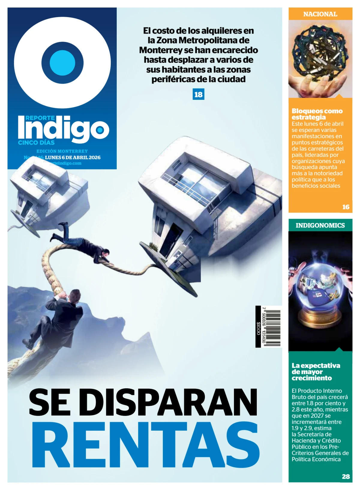 Portada de Reporte Indigo Monterrey del lunes, 6 de abril de 2026