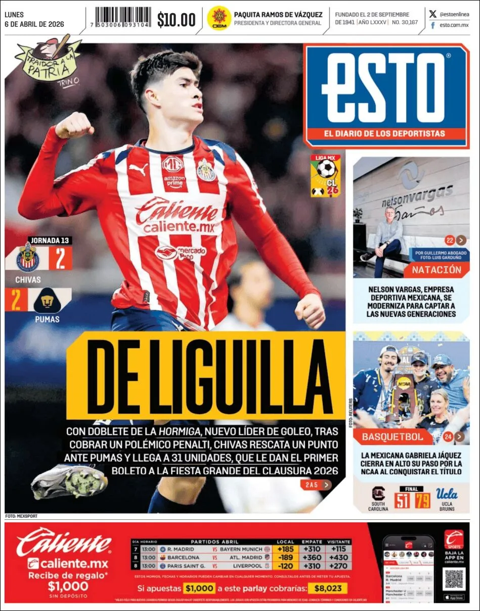 Portada de Esto del lunes, 6 de abril de 2026