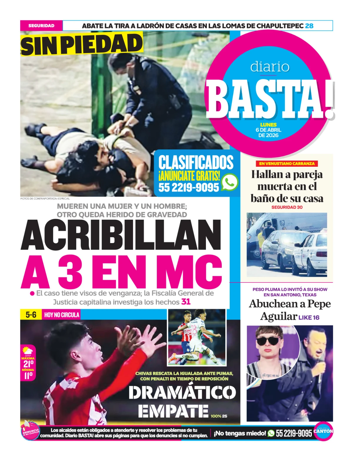 Portada de Basta! (contraportada)