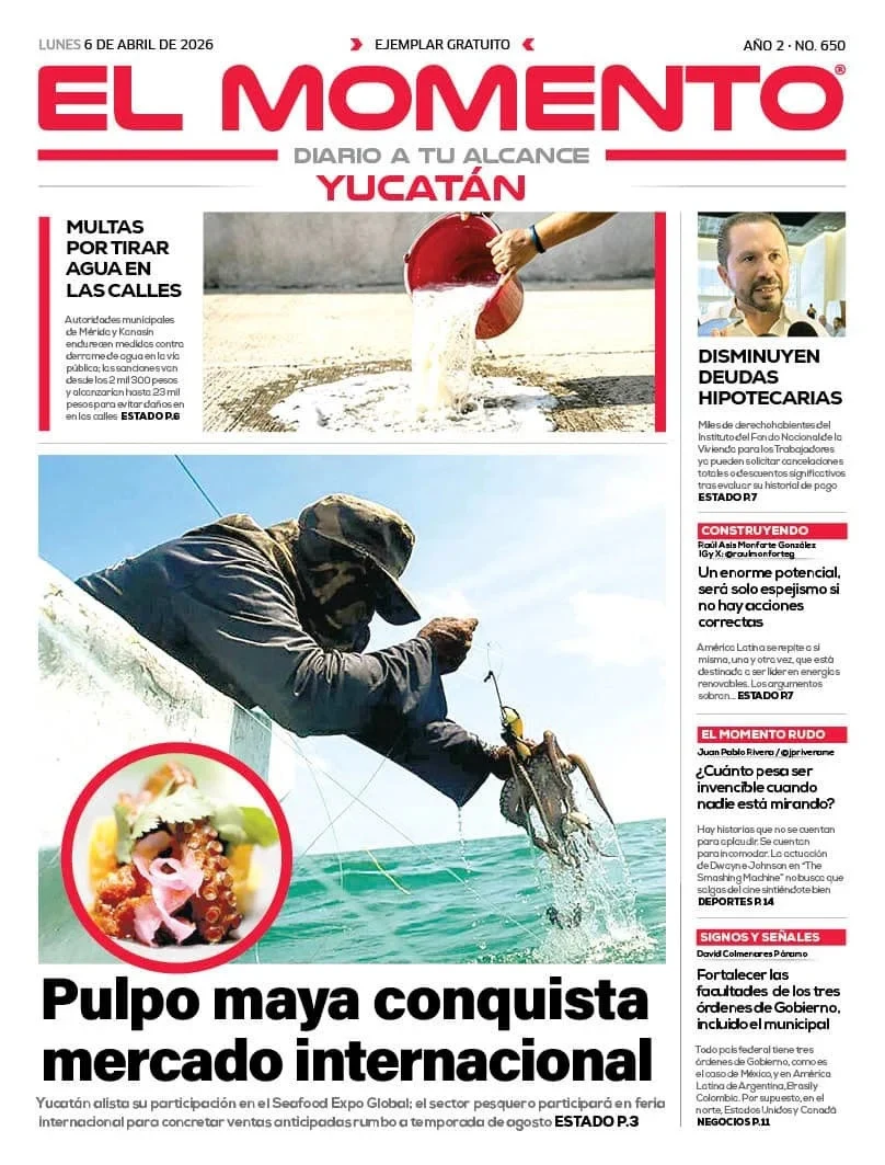 Portada de El Momento Yucatan del lunes, 6 de abril de 2026