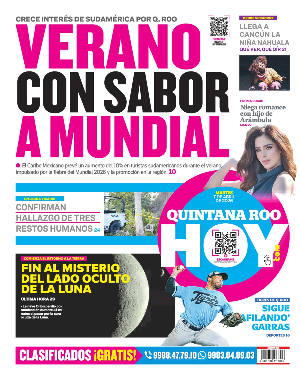 Portada de Quintana Roo Hoy (contraportada)