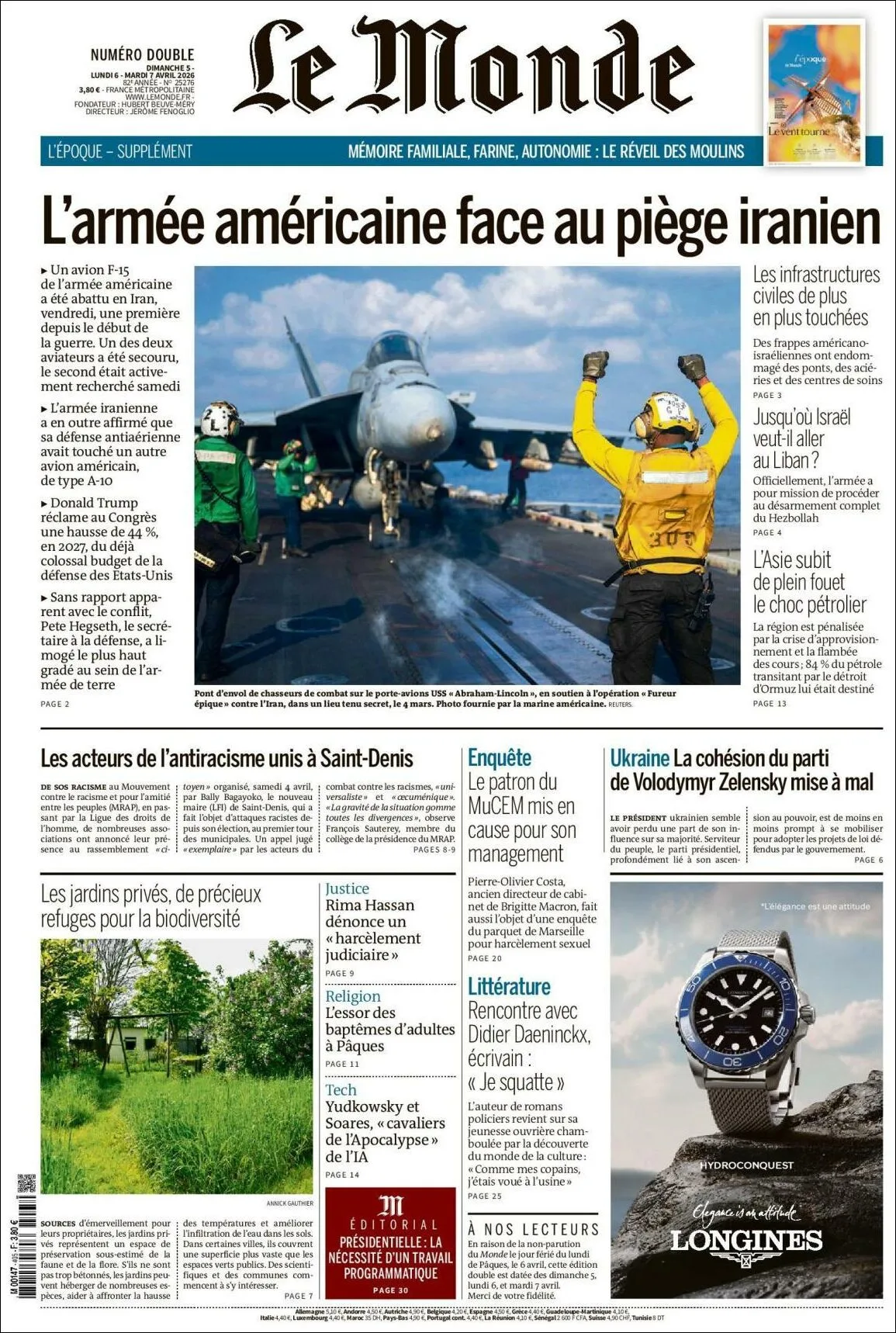 Portada de Le Monde del martes, 7 de abril de 2026
