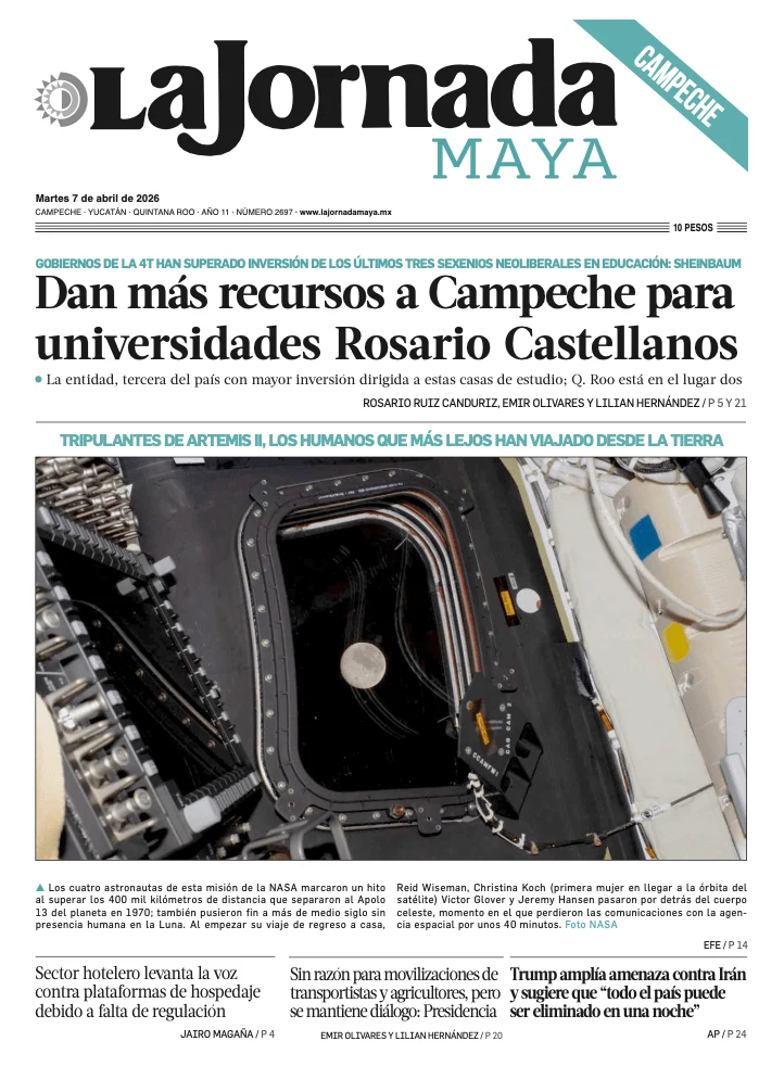 Portada de La Jornada Maya Campeche del martes, 7 de abril de 2026