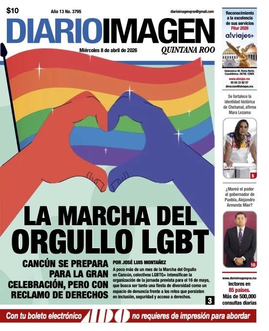 Portada de Diario Imagen Quintana Roo del miércoles, 8 de abril de 2026