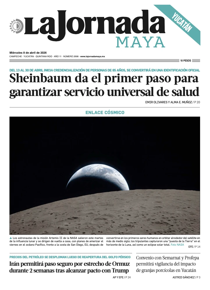 Portada de La Jornada Maya Yucatán del miércoles, 8 de abril de 2026