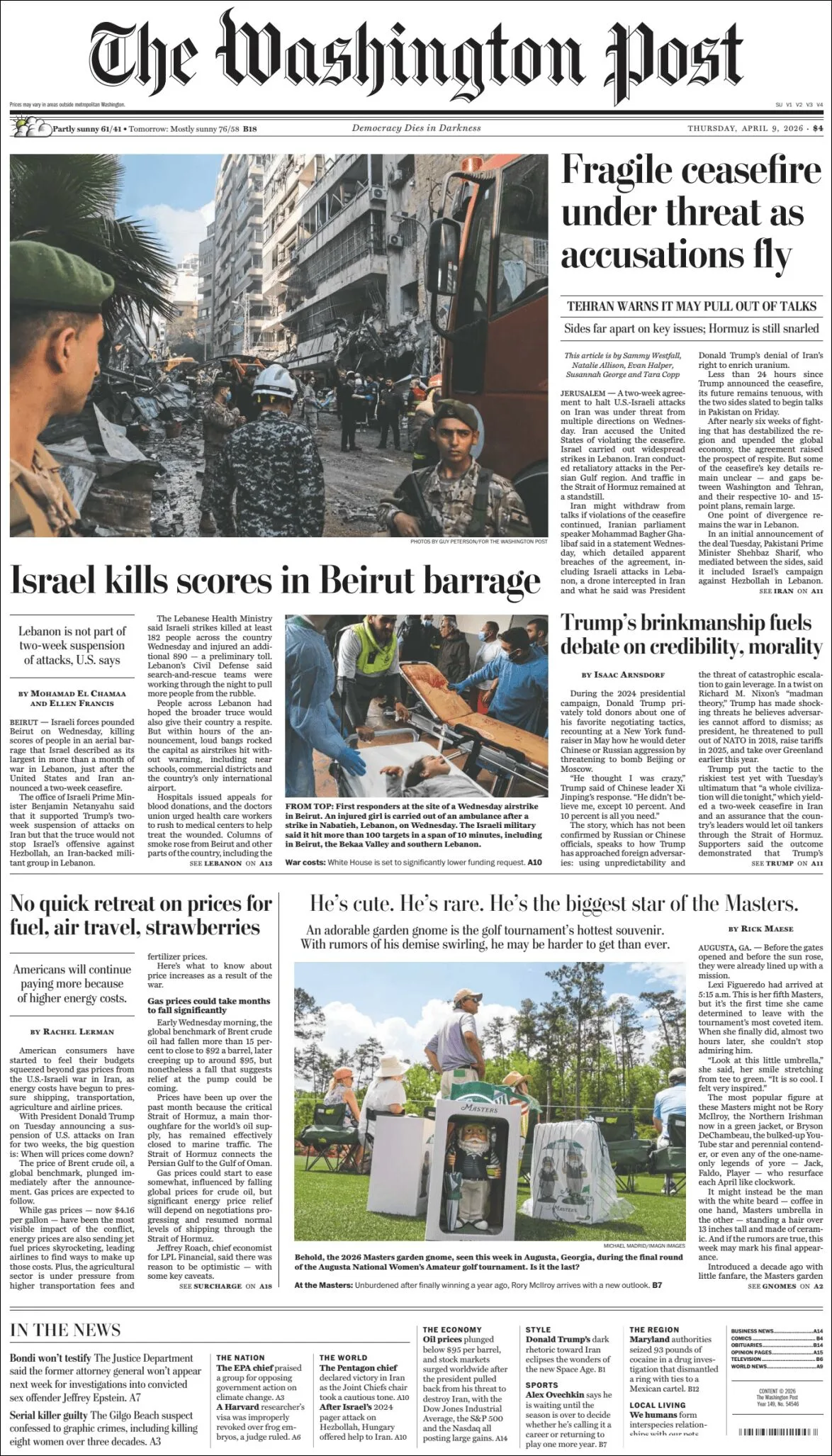 Portada de The Washington Post