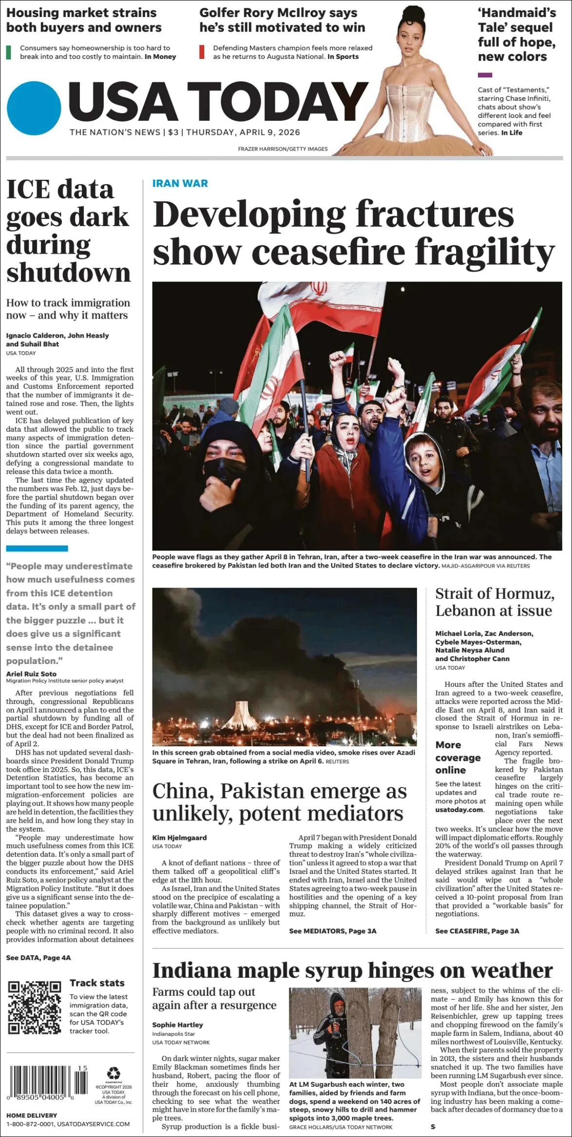 Portada de Usa Today