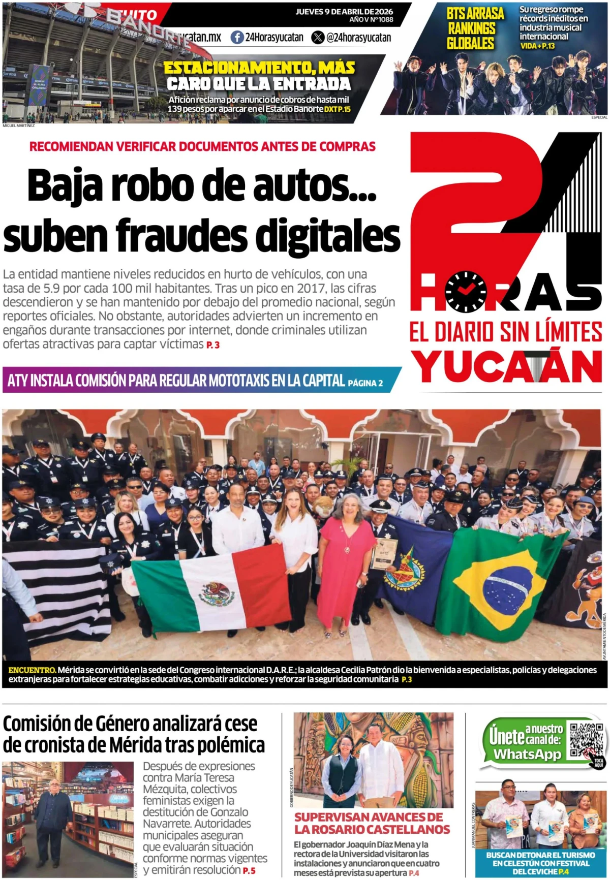 Portada de 24 Horas Yucatan del 2026-04-09