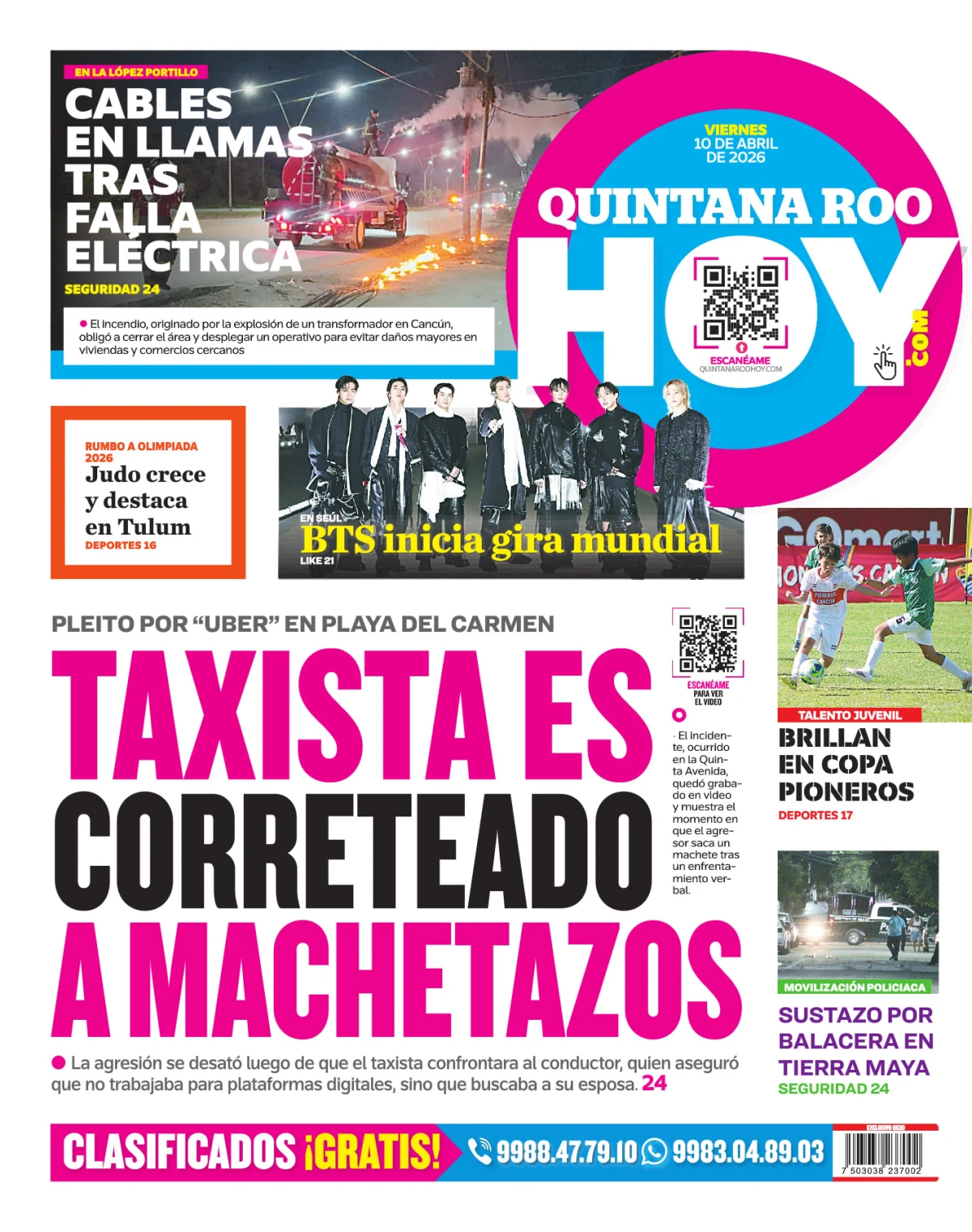 Portada de Quintana Roo Hoy (contraportada)