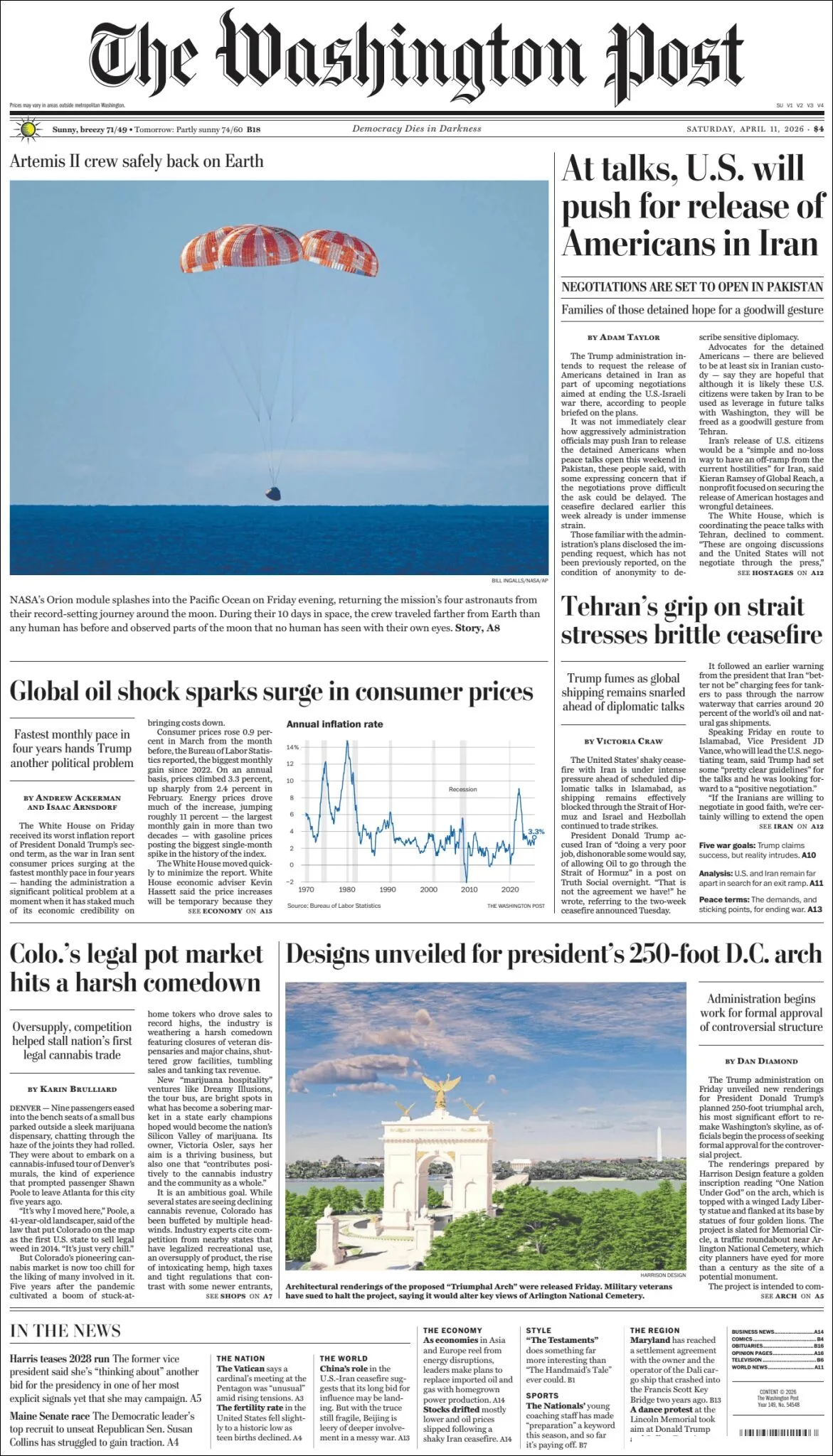 Portada de The Washington Post