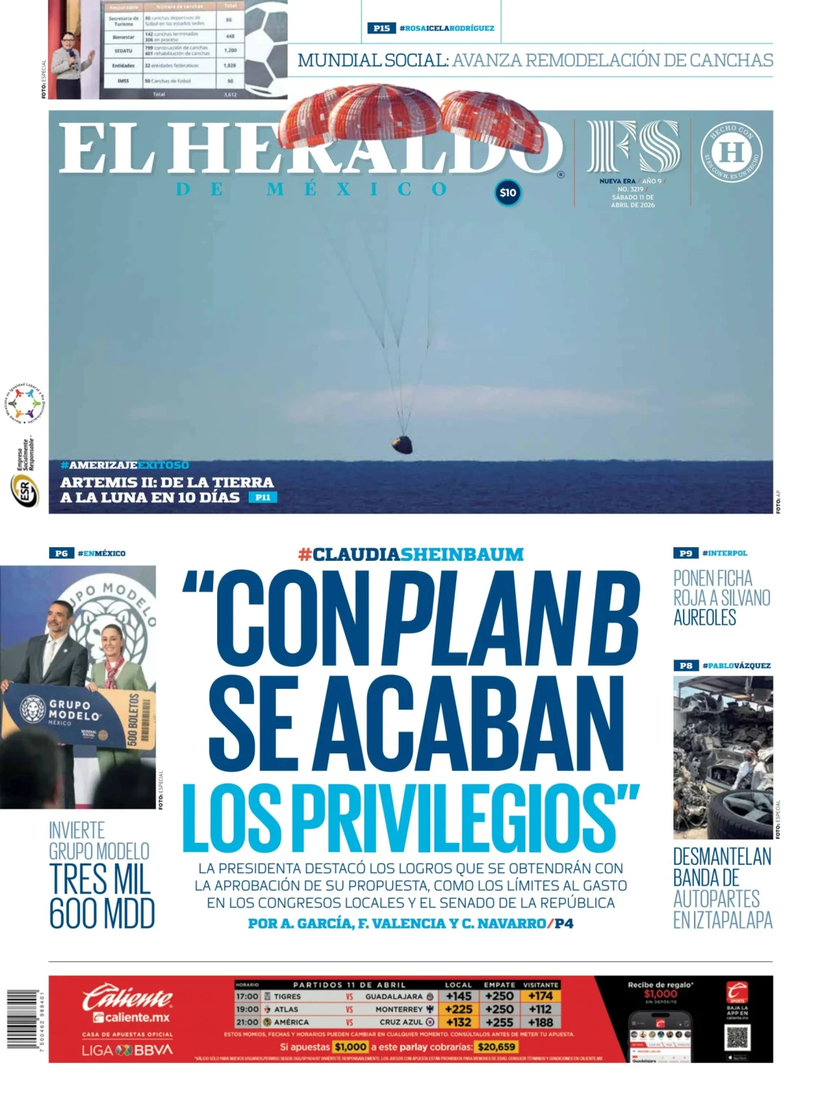Portada de El Heraldo de Mexico