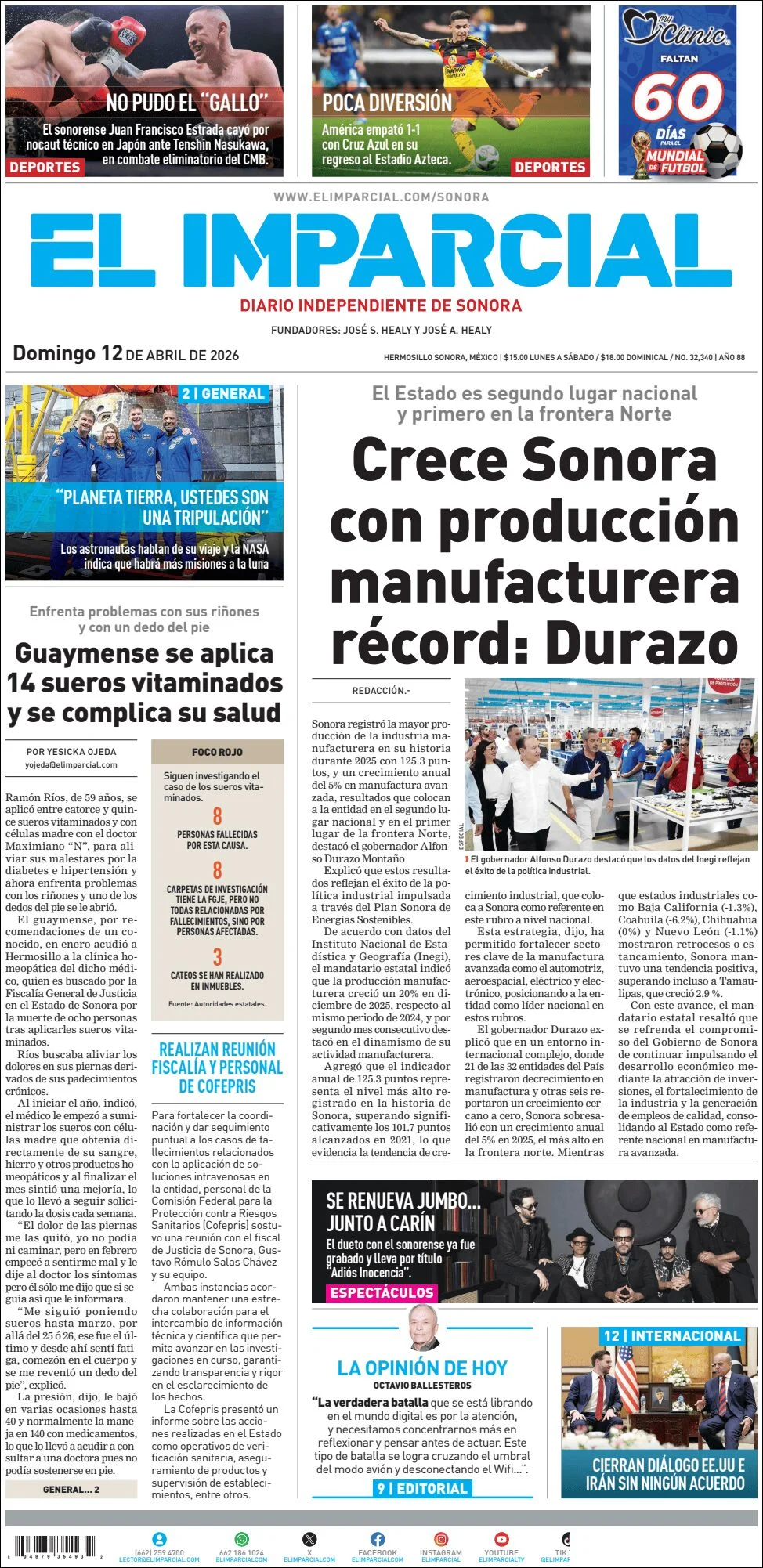 Portada de El Imparcial