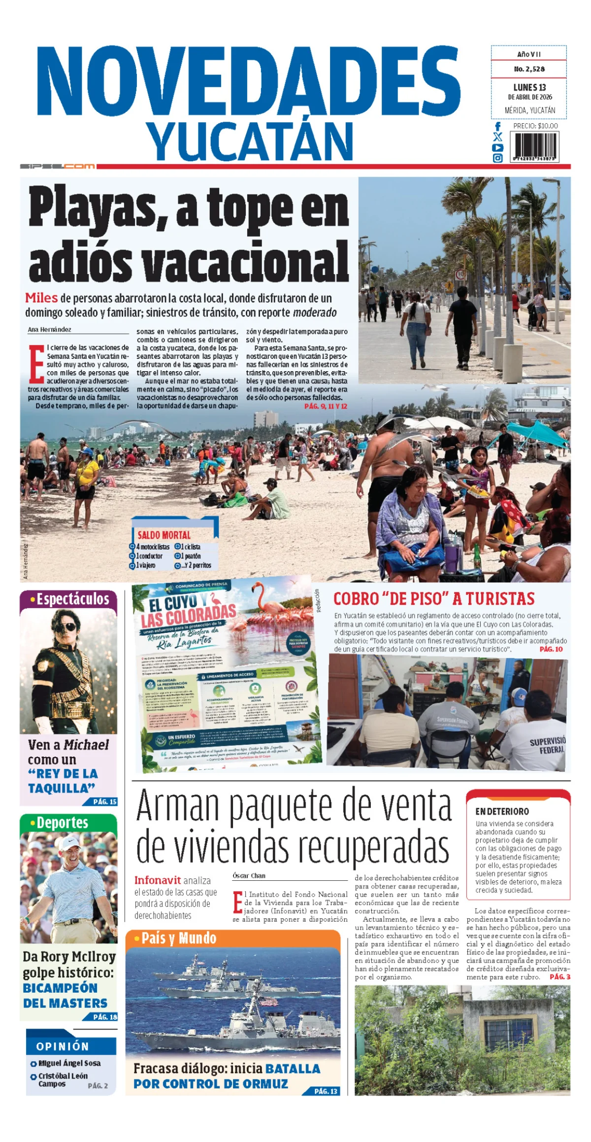 Portada de Novedades Yucatan