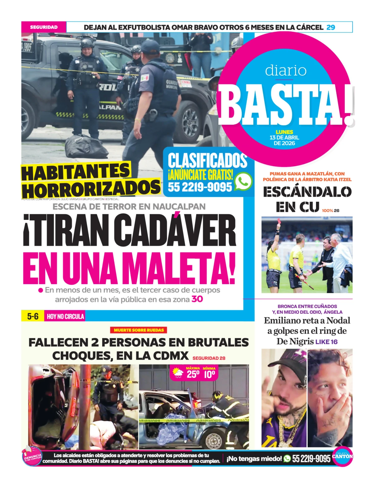 Portada de Basta! (contraportada)