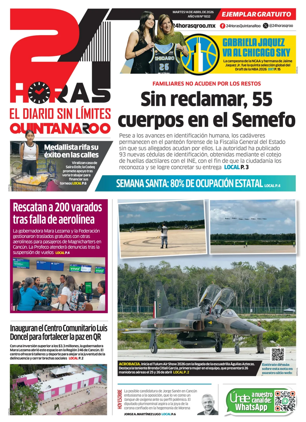 Portada de 24 Horas Quintana Roo