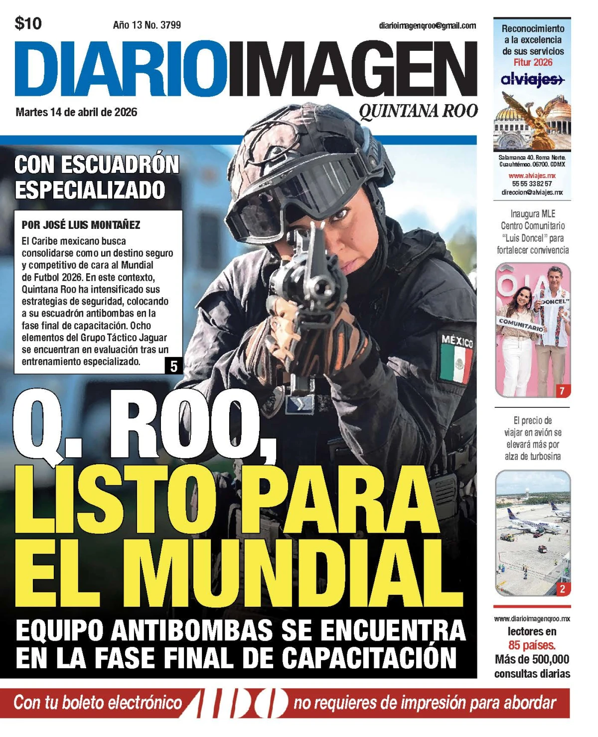 Portada de Diario Imagen Quintana Roo