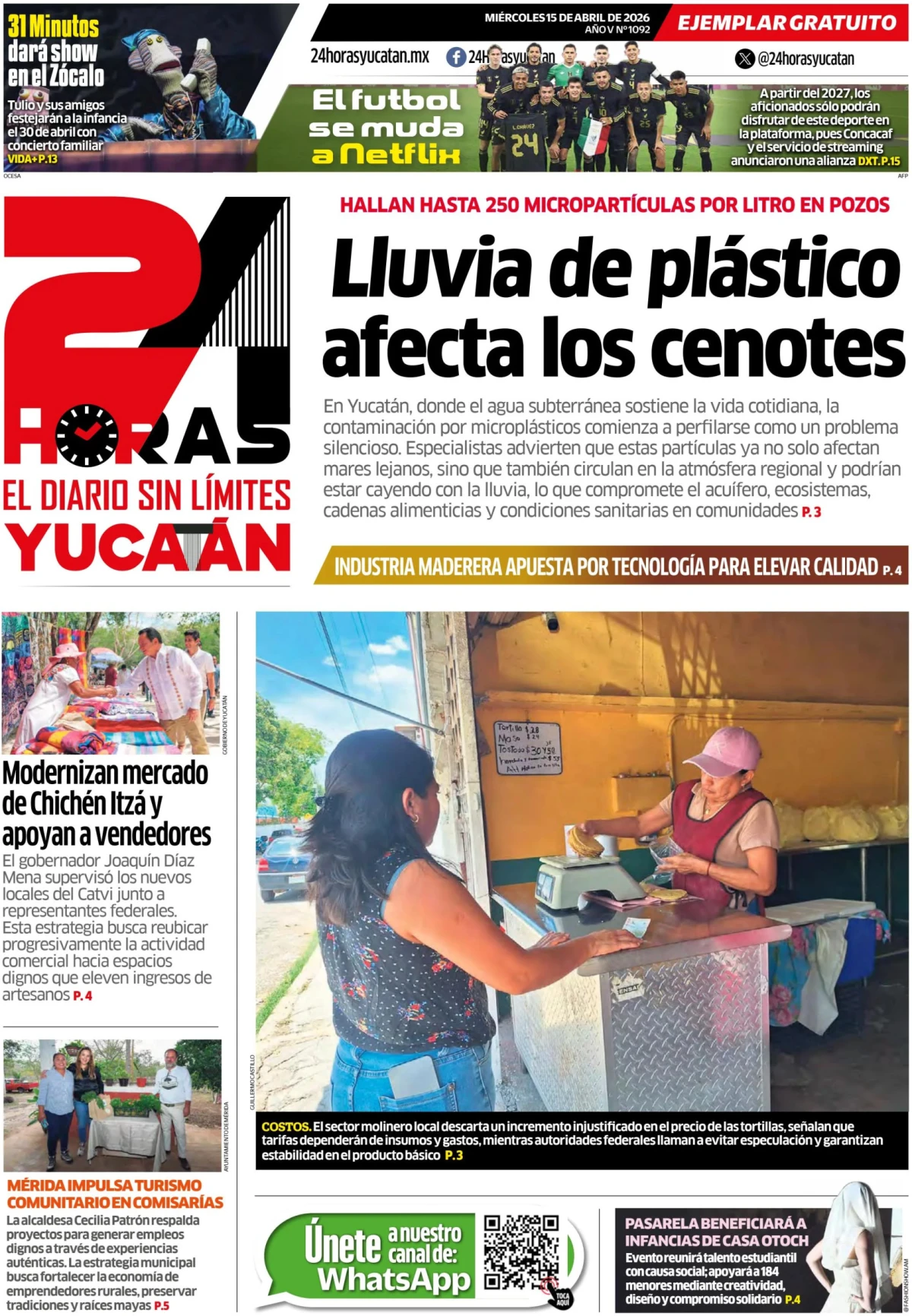 Portada de 24 Horas Yucatan