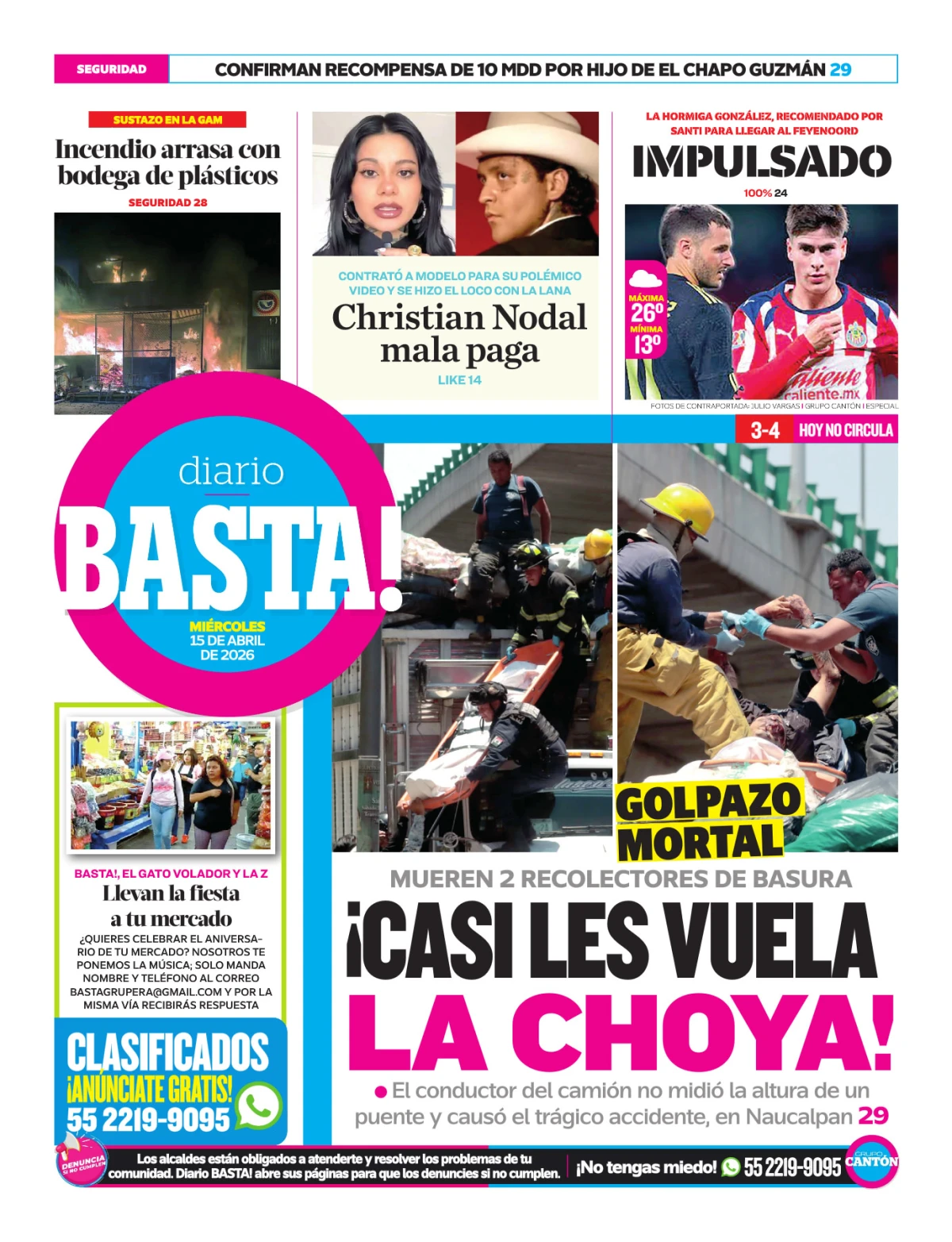 Portada de Basta! (contraportada)