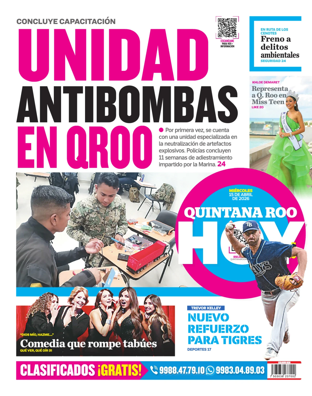 Portada de Quintana Roo Hoy (contraportada)