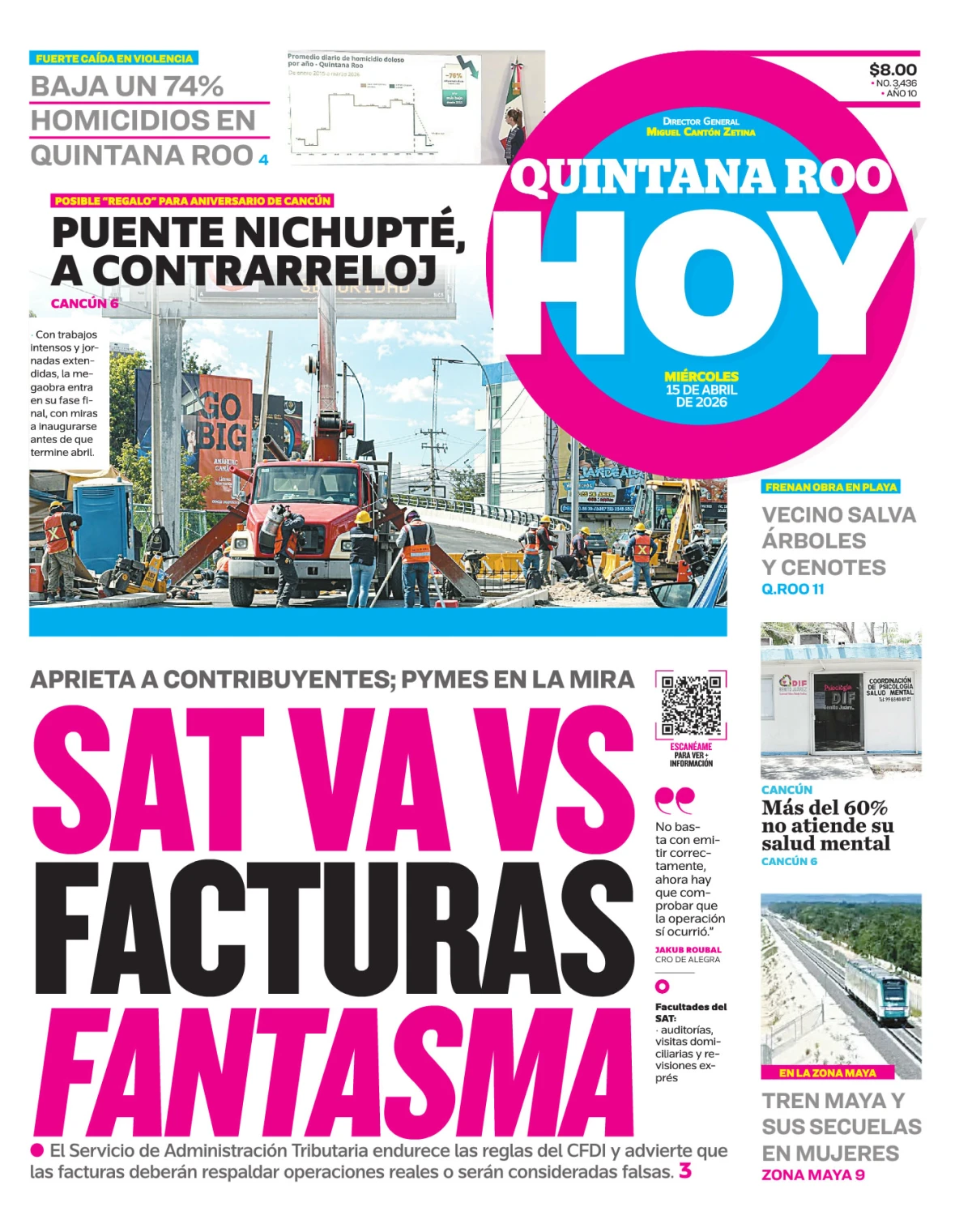 Portada de Quintana Roo Hoy (portada)