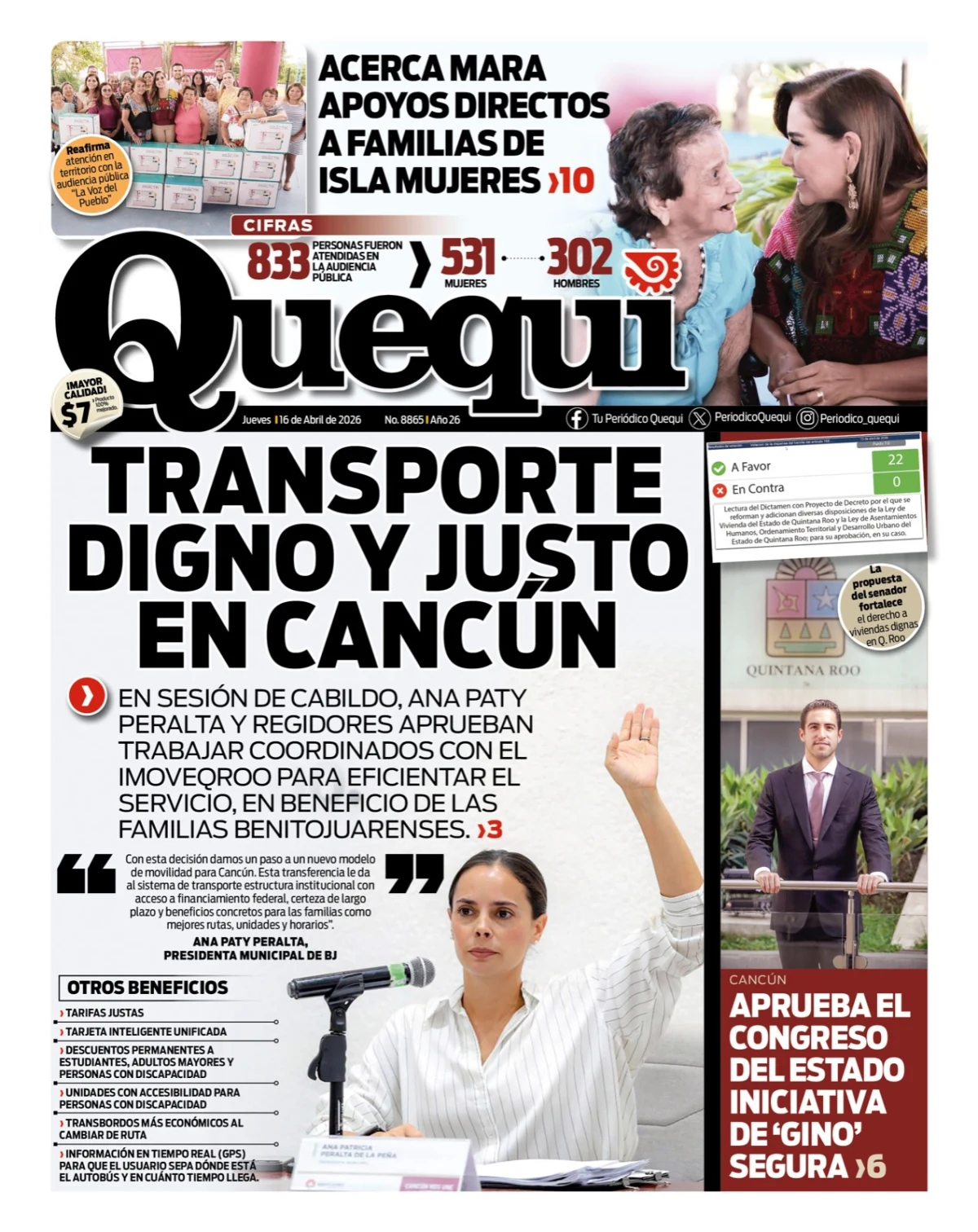 Portada de Quequi del jueves, 16 de abril de 2026