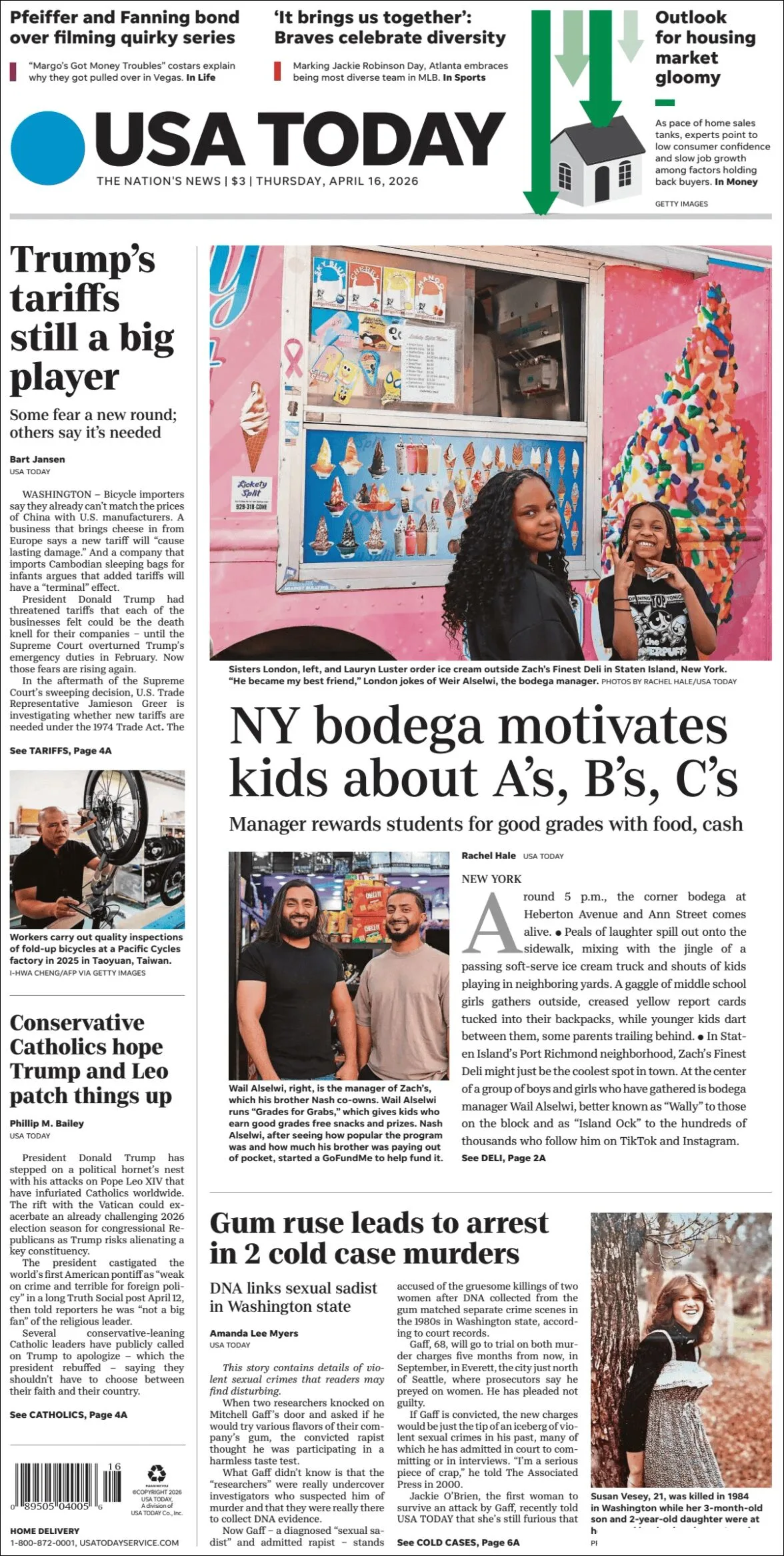 Portada de Usa Today
